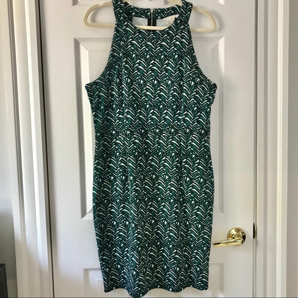 H&M palm bodycon dress